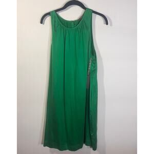 Matty M Green 100% Silk Sleeveless Shift Dress L NWT Keyhole Back